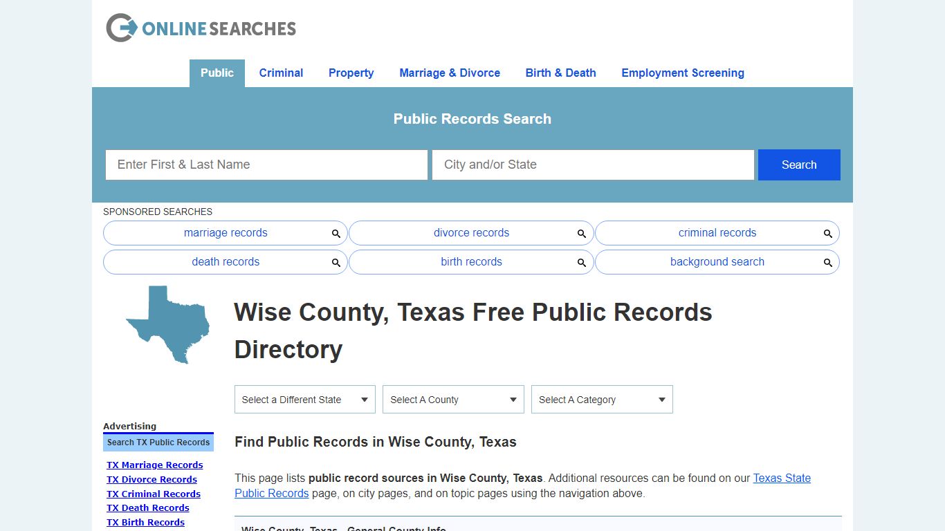 Wise County, Texas Public Records Directory