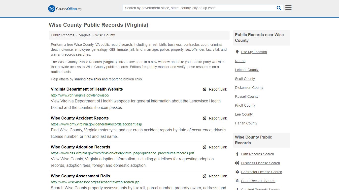 Public Records - Wise County, VA (Business, Criminal, GIS ...